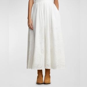 Ralph Lauren White Eyelet Maxi Skirt (6P)